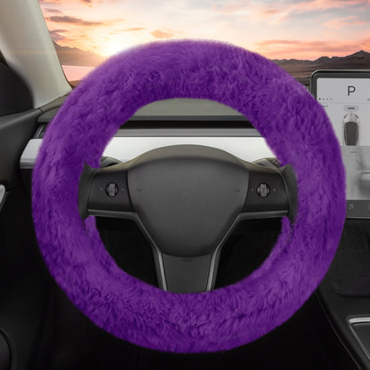 Carbella Soft Pink Fuzzy Lenkrad Abdeckung, Standard 15 Zoll Größe passt die meisten Fahrzeuge, niedliche Faux Pelz Auto Lenkung Abdeckung mit Soft Fluffy Furry Touch, Auto Zubehör für Frauen