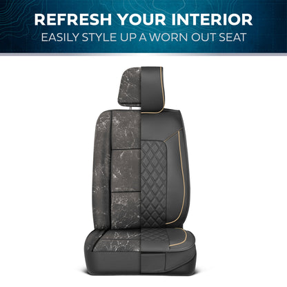 MotorBox 2-Pack Prestige Edition Premium Faux Leather Diamond Stitched Cushion Vordersitzbezüge