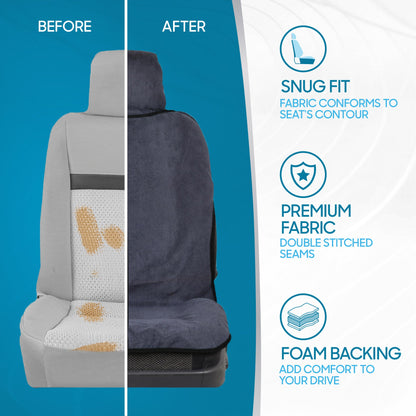 BDK UltraFit Waterpoof Car Seat Towel Cover, Black Trim - Waschbarer Schweißsitz-Protektor, ideal für Fitness-Studio-Surfen-Lauf-Crossfit, passt zu den meisten Auto-LKW Van und SUV (Mehrere Farben)