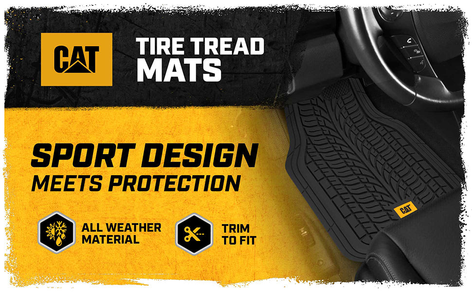 CAT ToughTread 4-Stück-Frontbodenmatten und hintere Bodenmatten - Heavy Duty, All Weather, Trimmable