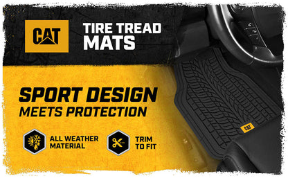 CAT ToughTread 4-Stück-Frontbodenmatten und hintere Bodenmatten - Heavy Duty, All Weather, Trimmable