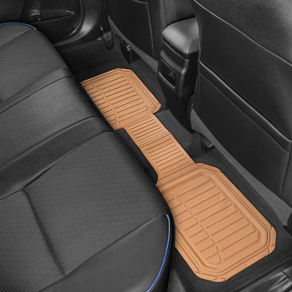 MotorTrend 3-Stück FlexTough Defender Vorderbodenmatten und Hinterbodenmatte - Heavy Duty, All Weather, Trimmen Sie, um zu passen
