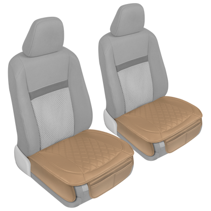MotorTrend 2-Pack gepolsterte Faux Leather Diamond Nähte Sitzbezüge mit Front Storage Taschen