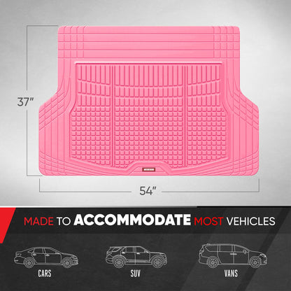 Motor Trend FlexTough Rear Cargo Mat – Heavy-Duty Trimmable Car Trunk Mat für die Rückseite des SUV, Universal Rear Cargo Liner für SUV, Flexible Trunk Liner, Automotive Floor Mats & Cargo Liners (Pink)