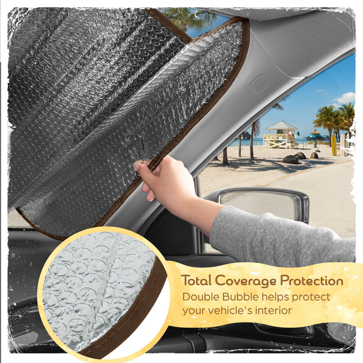 C&C Orange Floral Car Windschutzscheibe Sonnenschutz - Sun Visor SunShade für Auto-Windschutzscheibe - Fensterschirme für Autos, SUV & Truck - Dash Cover UV-Schutz für Front-Fensterschutz Zubehör - 57' x 27'