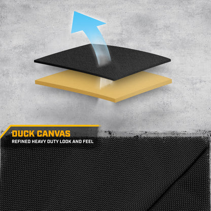 CAT Black Rear Seat Cover für LKWs, Autos & SUVs – Heavy-Duty Oxford Canvas – 60/40 Split Bench Protector – Langlebige Rücksitzabdeckung für Arbeitsfahrzeuge, Haustiere, Reisen – Car & Truck Interior Accessory