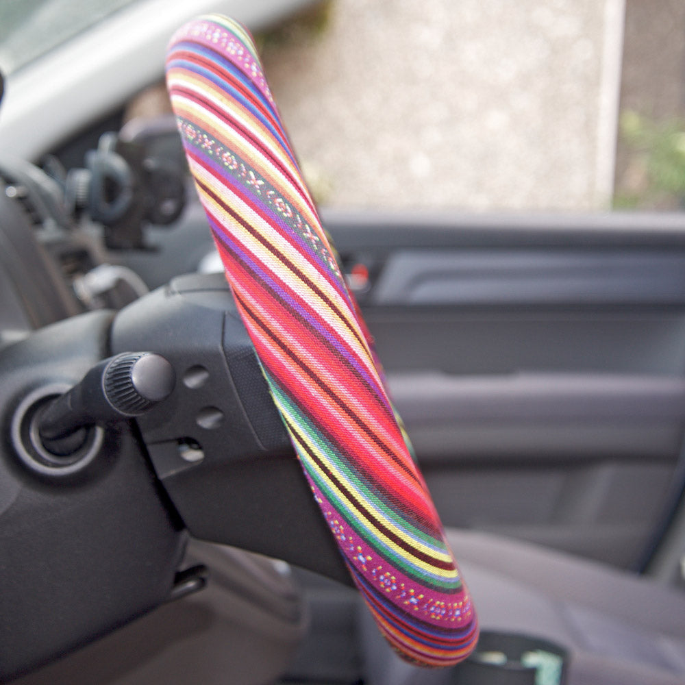 BDK Pink Woven Boho Bohemian Lenkrad Abdeckung (Fits 14.5' - 15.5')