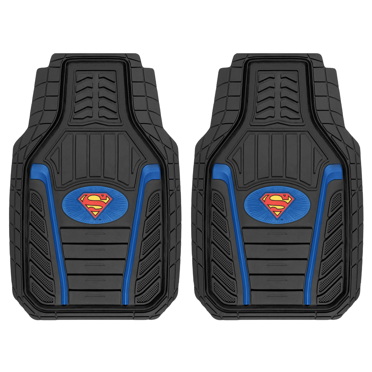 BDK Armored Super Hero Car Floor Matts - Offiziell lizenzierte DC Comics - All Weather Heavy Duty Auto Interieur Liners für Auto Truck Van SUV (Mehrere Stile)