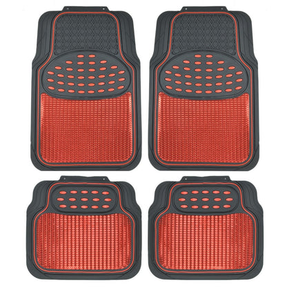 BDK 4-Piece-zentrierte gedämpfte Griff Pad Vorderbodenmatten und hintere Bodenmatten - Heavy Duty, All Weather, Trimmen Sie, um zu passen