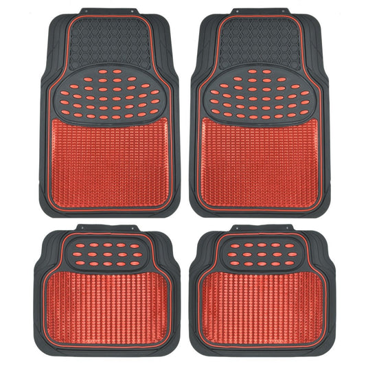 BDK 4-Piece-zentrierte gedämpfte Griff Pad Vorderbodenmatten und hintere Bodenmatten - Heavy Duty, All Weather, Trimmen Sie, um zu passen