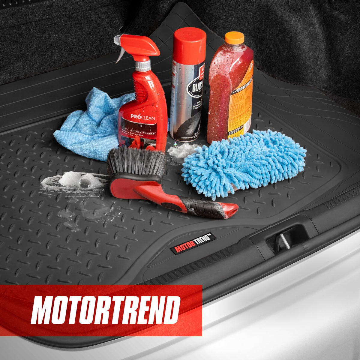 MotorTrend Utility Trunk / Cargo Liner Mat - Heavy Duty, All Weather, Trim to Fit