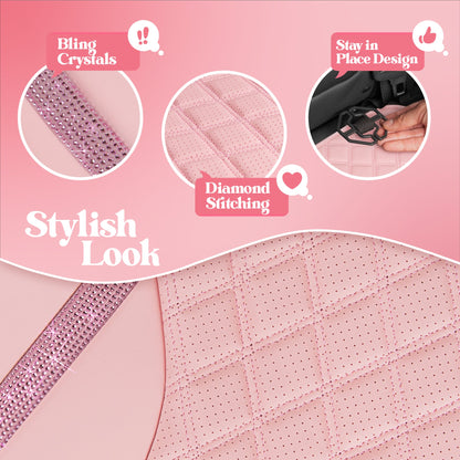 Carbella 7-Piece BlingStitch Rücksitzbezüge - Pink