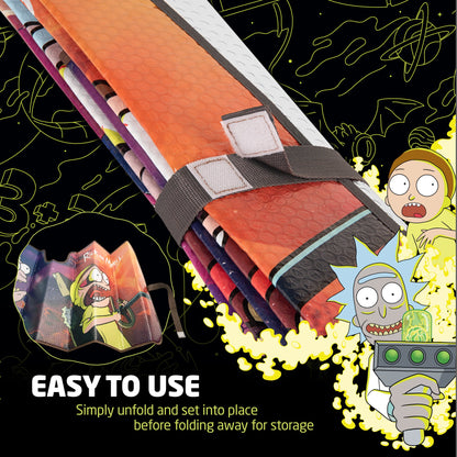 Rick und Morty Car Windschutzscheibe Sonnenschutz-Akkordeon-Stil für Auto Front Windschutzscheibe Fenster - 58' (W) x 27' (L)