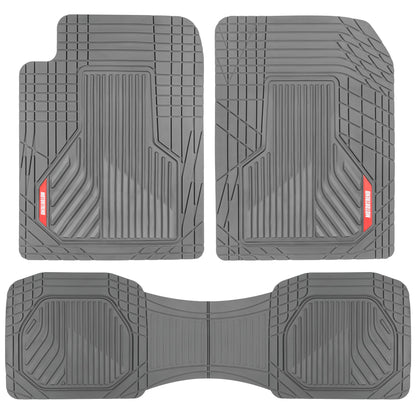 MotorTrend 3-Piece Raised Ridge Multi-Channel Front Floor Matts und Rear Floor Mat - Heavy Duty, All Weather, Trim to Fit
