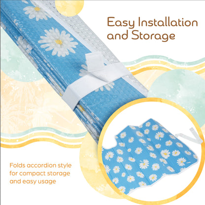 C&C Blue Daisy Car Windschutzscheibe Sonnenschutz - Sun Visor SunShade für Auto-Windschutzscheibe - Fensterschirme für Autos, SUV & Truck - Dash Cover UV-Schutz für Front-Fensterschutz Zubehör - 57' x 27'