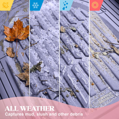 Carbella 3-Piece Front Floor Matts und Rear Floor Matts - Heavy Duty Deep Dish - Lavendel