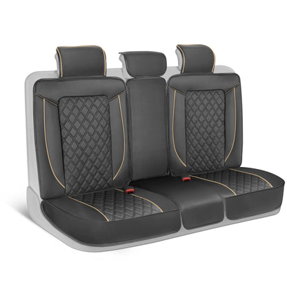 MotorBox 7-teilige Prestige Edition Premium Faux Leather Diamond Stitched Cushion Rücksitzbezüge