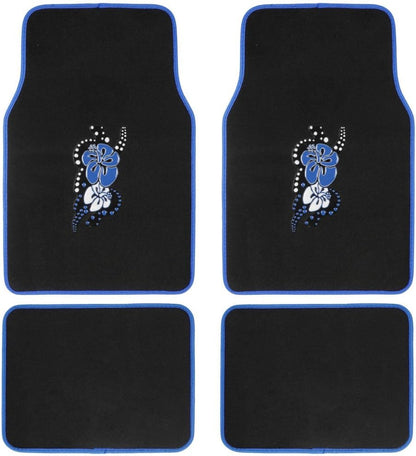 BDK Design Teppich Auto Bodenmatten Vorder- und Hinterbau mit Gummirücken-Universalsitz, 4 Stück Set (Mehrere Designs)
