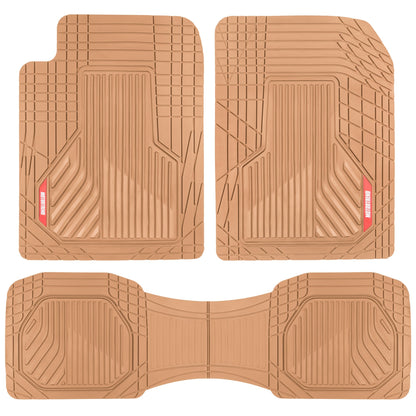 MotorTrend 3-Piece Raised Ridge Multi-Channel Front Floor Matts und Rear Floor Mat - Heavy Duty, All Weather, Trim to Fit