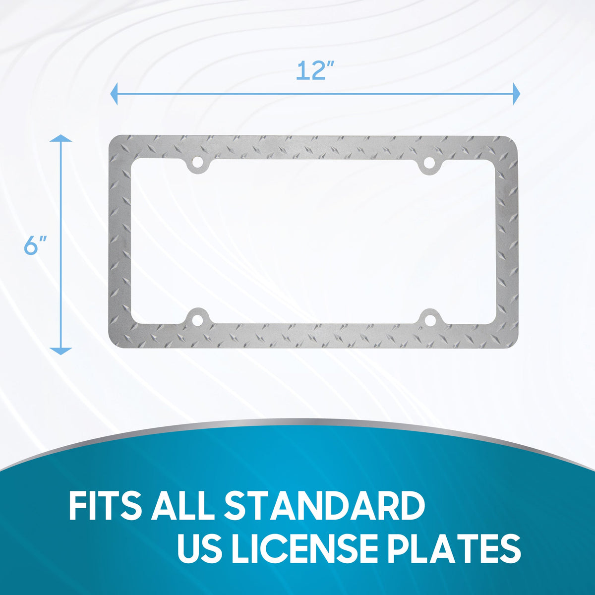 Rostbeständiges verchromtes Die-Cast-Edelmetall-Lizenzplattenrahmen / -halter Universalgröße - Blank Metal Design (Paket von 2)