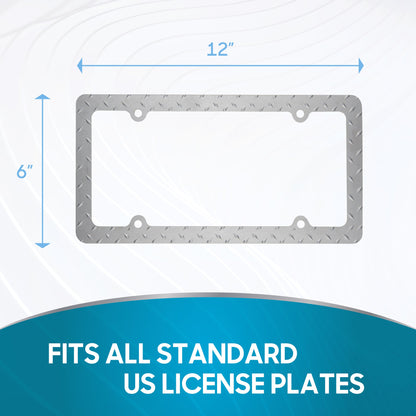 Rostbeständiges verchromtes Die-Cast-Edelmetall-Lizenzplattenrahmen / -halter Universalgröße - Blank Metal Design (Paket von 2)