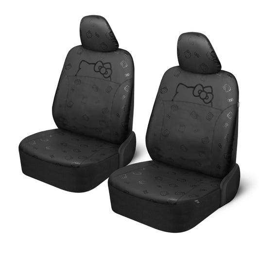 Hello Kitty Car Seat Covers - Cute Front Seat Covers, PU Ledersitz Abdeckungen für Autos, SUV, Van, Trucks, Hello Kitty Car Zubehör 2pc Schwarz