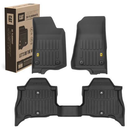 CAT 3-Piece JustFitTM 3D Frontliner Mats und Rear Liner Mats für Jeep Wrangler 4XE (2021 - 2026) - Heavy Duty, All Weather, Custom Fit