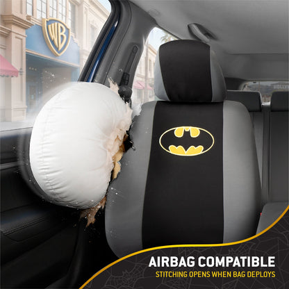 Warner Bros DC Comics 9-Piece Batman Dark Knight Logo Vordersitz- und Rücksitzabdeckungen