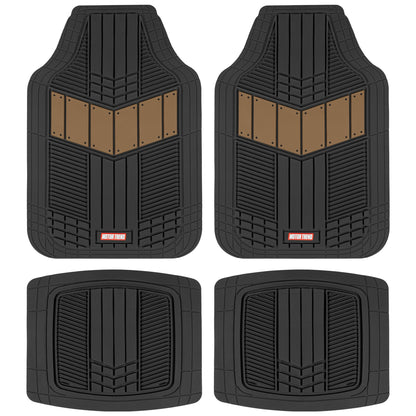 MotorTrend 4-Piece DualFlex Deep Drainage Kanäle Vorderbodenmatten und Hinterbodenmatten - Heavy Duty, All Weather, Trimmen Sie, um zu passen