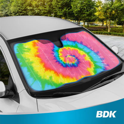 BDK Rainbow Tie-Dye Front Windschutzscheibe Sonnenschirm (58' x 27')
