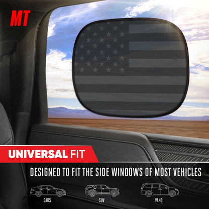 MotorTrend 2-Pack EasyCling American Black US Flag Window Sunshades (18' x 14')
