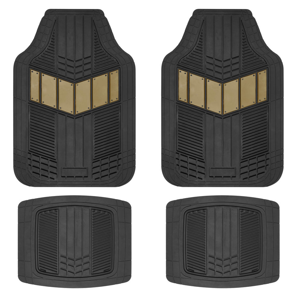 MotorTrend 4-Piece DualFlex Deep Drainage Kanäle Vorderbodenmatten und Hinterbodenmatten - Heavy Duty, All Weather, Trimmen Sie, um zu passen