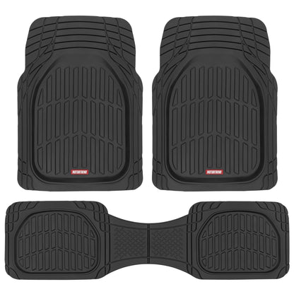 MotorTrend 3-Piece FlexTough Deep Dish Vorderbodenmatten und Hinterbodenmatte - Heavy Duty, All Weather, Trimmen Sie, um zu passen