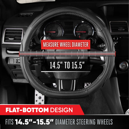 MotorTrend Stealth D-förmige Lenkradabdeckung (Fits 14.5' - 15.5')