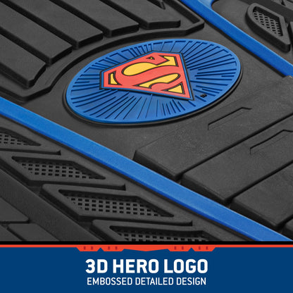 BDK Armored Super Hero Car Floor Matts - Offiziell lizenzierte DC Comics - All Weather Heavy Duty Auto Interieur Liners für Auto Truck Van SUV (Mehrere Stile)