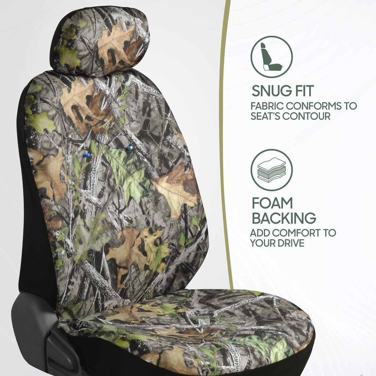 BDK 9-Piece Forest Floor Camo Vordersitz- und Rücksitzabdeckungen