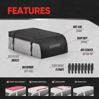 MotorTrend Dach Cargo Carrier Bag - Heavy Duty, Wasser-Proof (48' x 31' x 17')