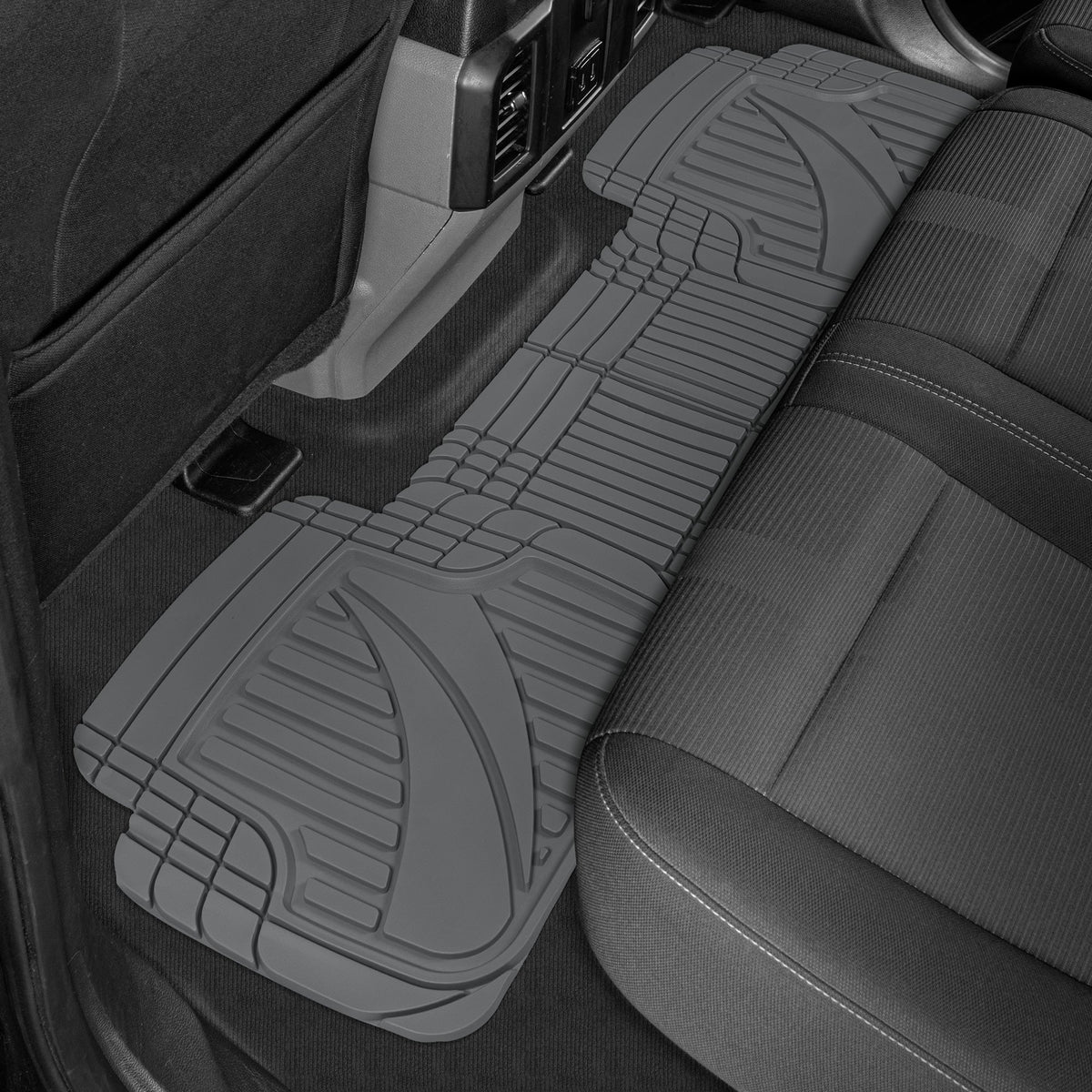 MotorTrend 3-Stück FlexTough Advanced Gummi Mehrkanal-Frontbodenmatten und hintere Bodenmatte