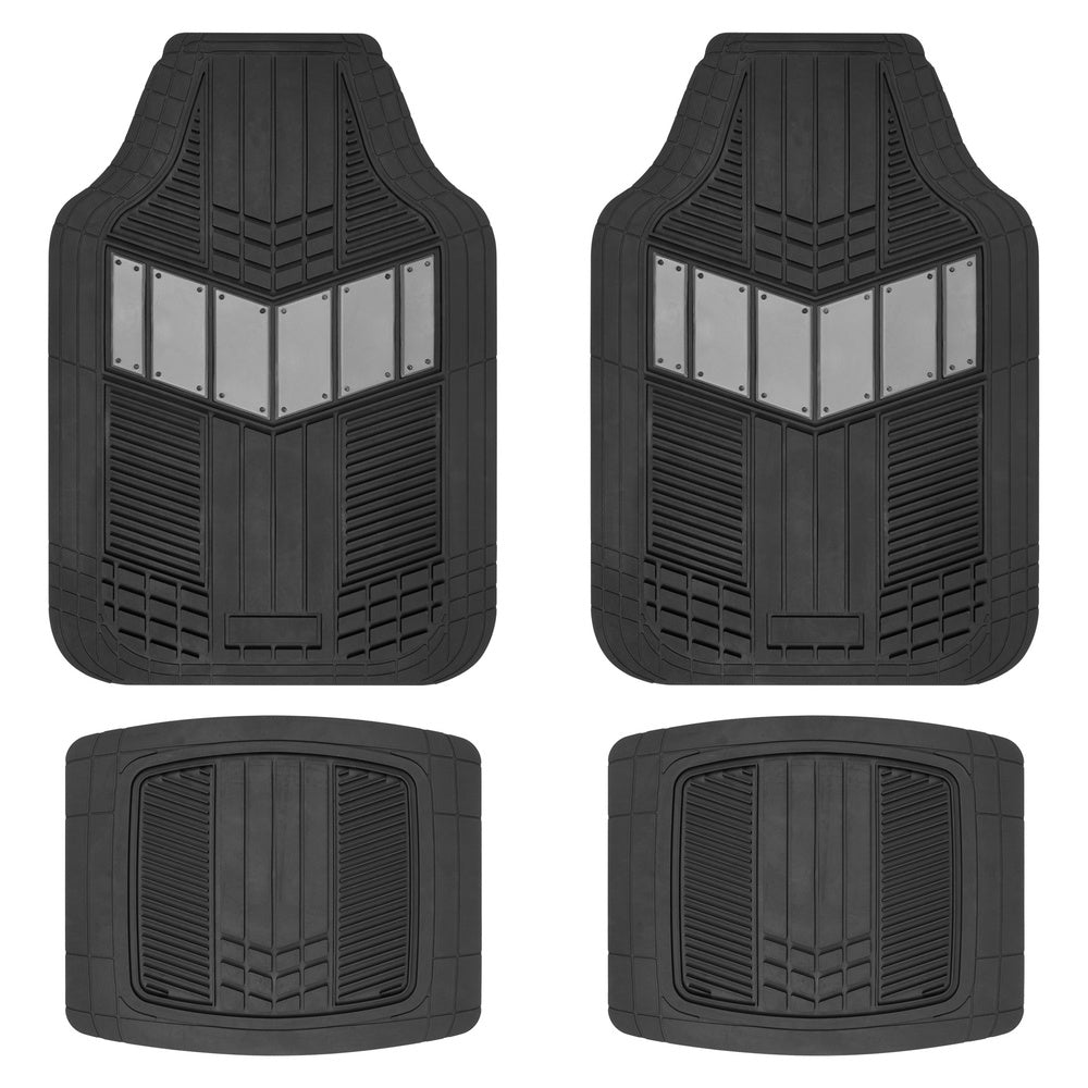 MotorTrend 4-Piece DualFlex Deep Drainage Kanäle Vorderbodenmatten und Hinterbodenmatten - Heavy Duty, All Weather, Trimmen Sie, um zu passen