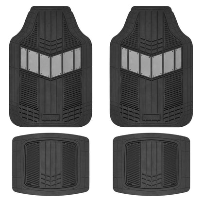 MotorTrend 4-Piece DualFlex Deep Drainage Kanäle Vorderbodenmatten und Hinterbodenmatten - Heavy Duty, All Weather, Trimmen Sie, um zu passen