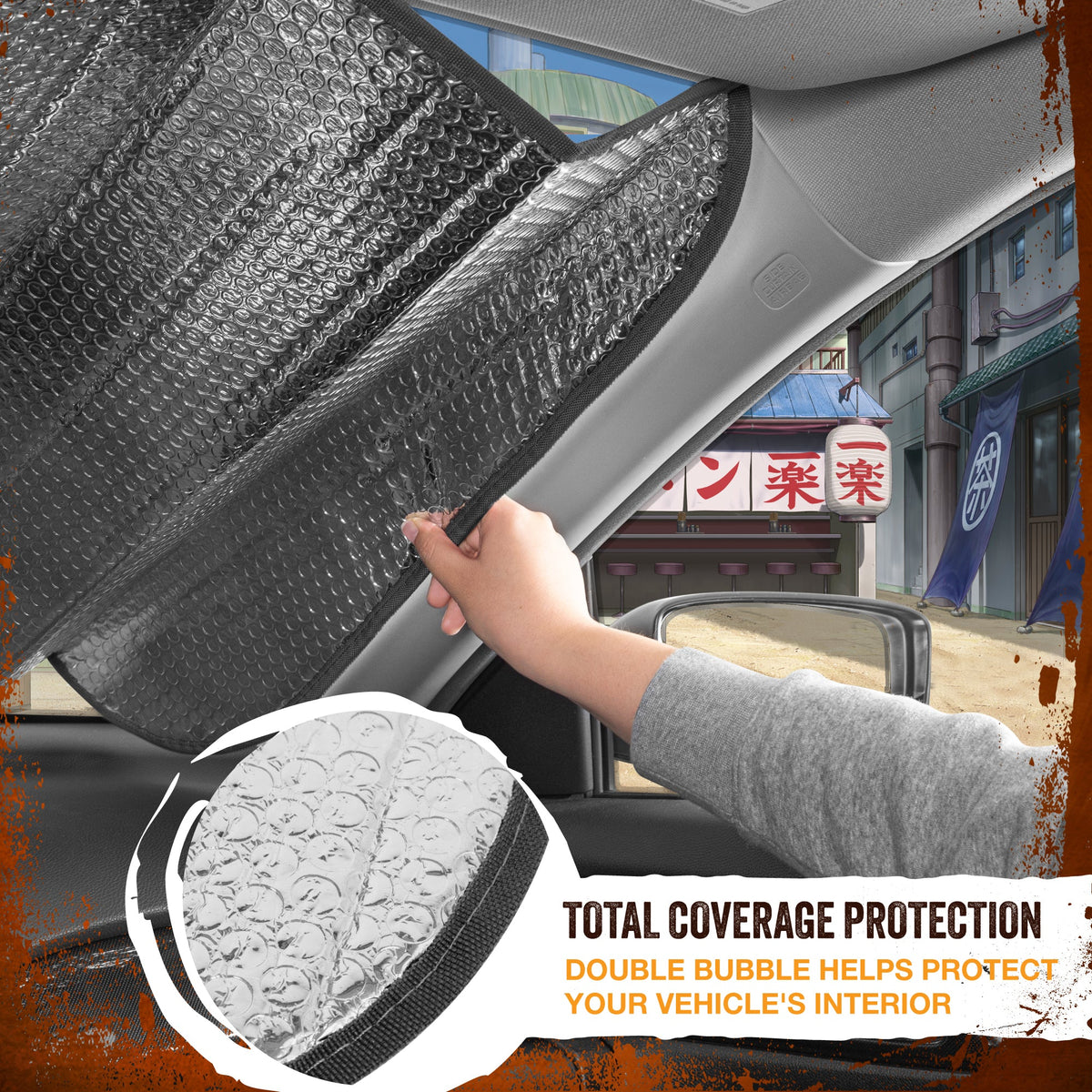 Naruto Shippuden Offiziell lizenzierte Windschutzscheibe Sonnenschutz - Car Sun Shade passt die meisten Autos, LKWs, SUV, & Van - Akatsuki Naruto Merch & Anime Zubehör für Autos - Sunshade Auto Windschutzscheibe - 57 'x 27'