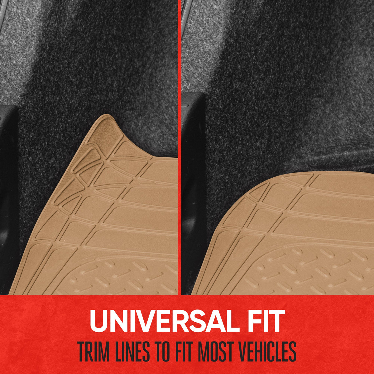 Motor Trend Heavy Duty Utility Cargo Liner Bodenmatten für Auto-Truck-SUV, Universal Trimmable to Fit, Faltbar, Cargo & Trunk All Weather Protection (Mehrere Farben)