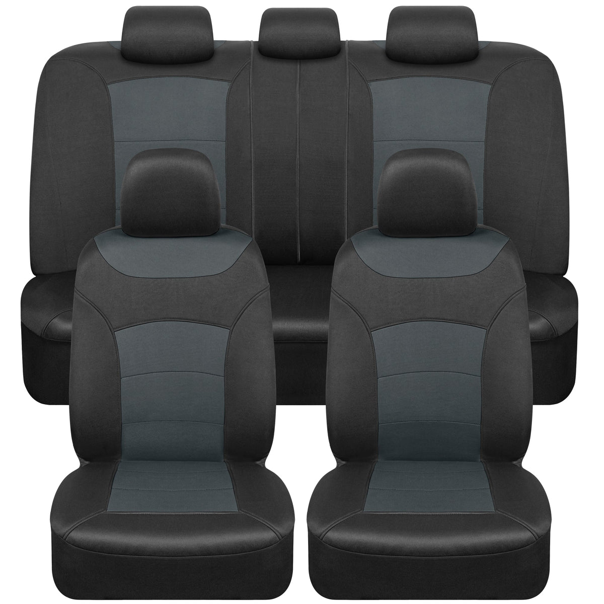 BDK carXS Turismo Car Seat Covers Volles Set, Beige Two-Tone Front Seat Covers mit Split Rear Bench Back Seat Cover, Automotive Seat Covers für LKW SUV Van Auto (Mehrere Farben)