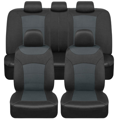 BDK carXS Turismo Car Seat Covers Volles Set, Beige Two-Tone Front Seat Covers mit Split Rear Bench Back Seat Cover, Automotive Seat Covers für LKW SUV Van Auto (Mehrere Farben)