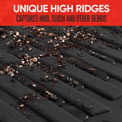 MotorTrend PRO920 Deep Dish Rear Floor Matts - Heavy Duty, All Weather, Trimm to Fit