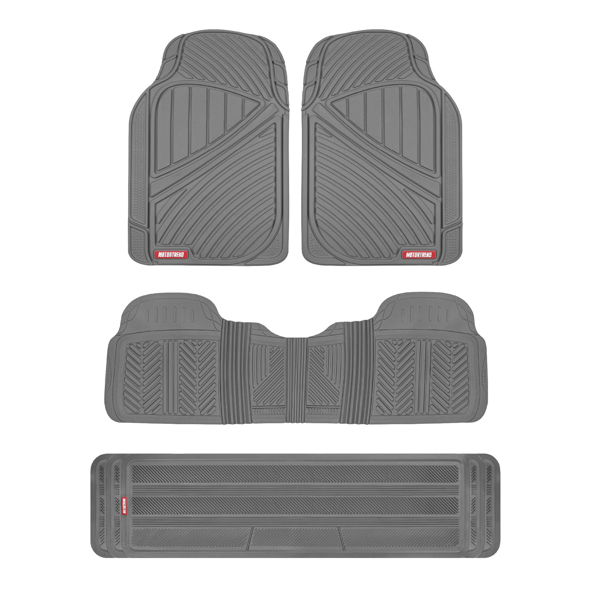 MotorTrend 4-Piece 3-Rows Extra-High Ridgeline Vorderbodenmatten, Mittelbodenmatte und Hinterbodenmatte