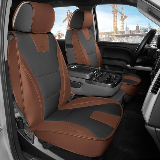 CAT® Edge Deluxe Car Seat Covers für Vordersitze - Premium Zwei-Tone Faux Ledersitz Abdeckungen für Autos mit Universal Fit, Robuste Autositz Abdeckungen für LKW, Innensitz Abdeckungen für SUV