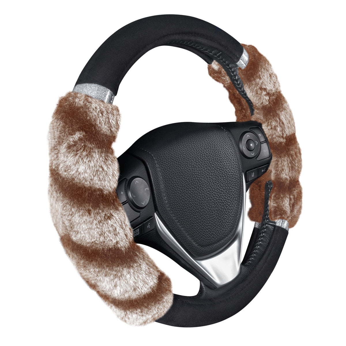 BDK Fur Lenkrad Abdeckung, Plüsch Faux Fur Fuzzy Lenkung Abdeckung für PKW Van SUV, Standardgröße passt Räder 14,5-15 im Durchmesser (Mehrere Farben und Stile)
