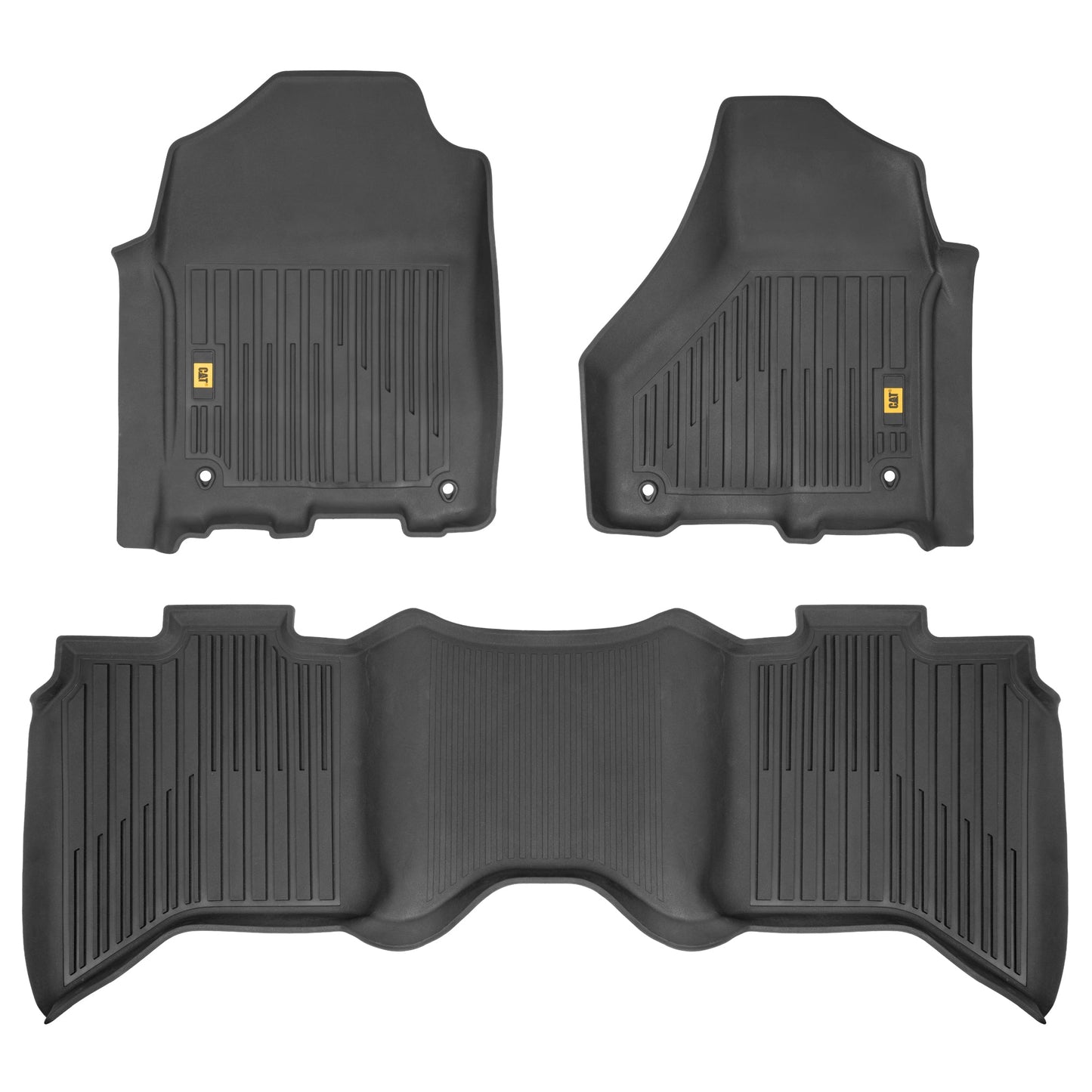 CAT 3-Stück JustFit 3D Vorderbodenmatten und Hinterbodenmatten für Dodge Ram 1500 Crew Cab 2009-2018, Dodge Ram 2500/3500 Crew Cab 2010-2018, Dodge Ram Classic 2019-2024