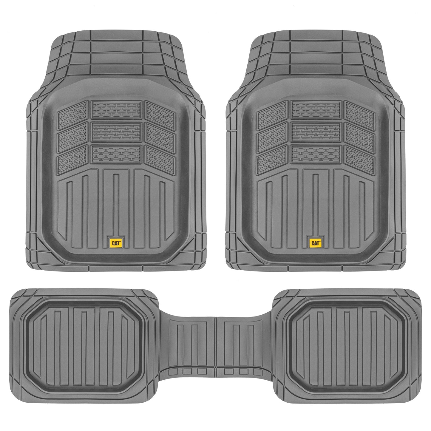 CAT 3-Piece Deep Dish Vorderbodenmatten und Hinterbodenmatten - Heavy Duty, All Weather, Trimm to Fit